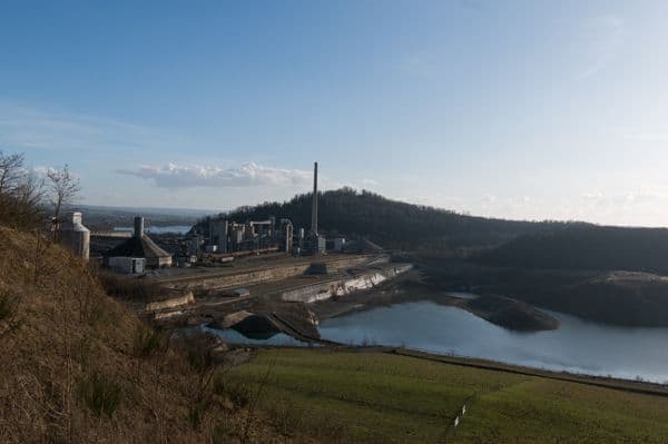 ENCI Quarry Works Against Hillside Sky