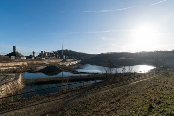 ENCI Quarry Lake Against Winter Sun