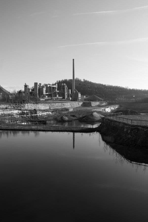 ENCI Quarry Chimney Reflected in Still Water