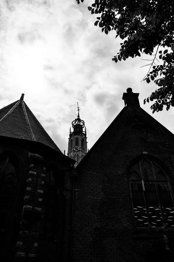 Church Tower Between Rooftops, Haarlem