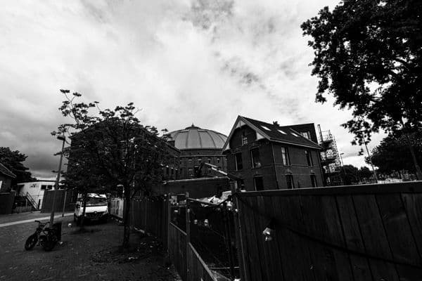 Domed Gashouder Behind Construction Fence, Haarlem